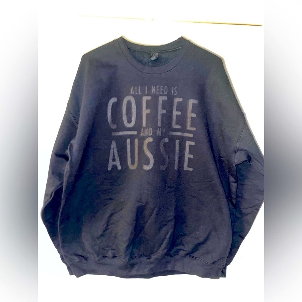 NEW-‎ XL Australian Shepherd dog, Owner Black funny sweatshirt, long sleeve